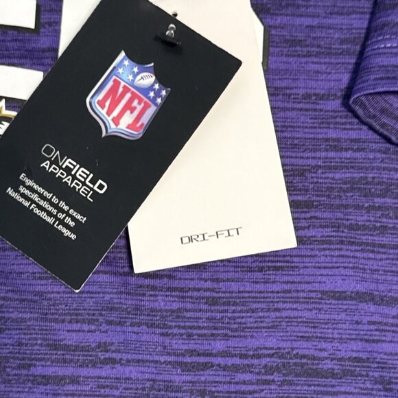 Baltimore Ravens Nike Dri-Fit Performance Shirt NFL Onfield Apparel Purple LARGE - Picture 7 of 11
